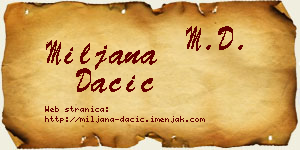 Miljana Dačić vizit kartica